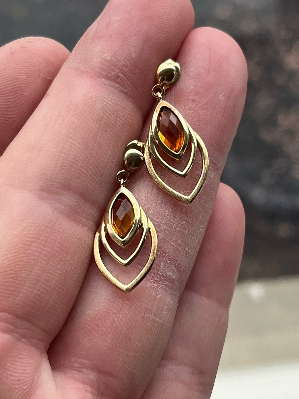 Natural Citrine .925 Earrings - Picture 2 of 6